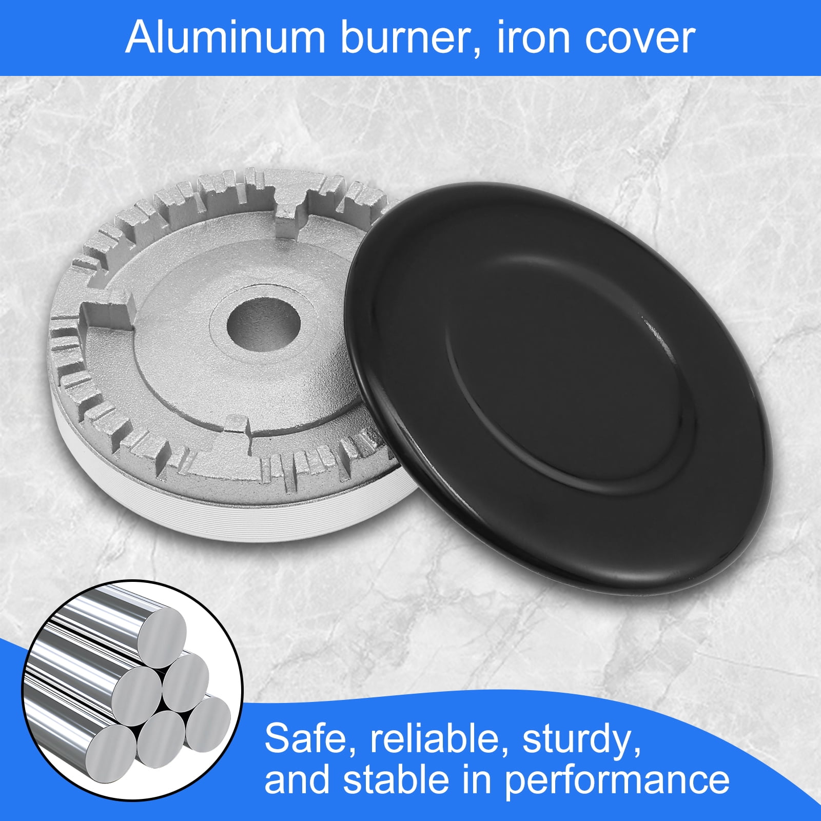 4 Pcs Cooker Hat Set Metal Cooktop Burner Cap and Burner Head Replacement Kit Heat Resistant Gas Stove Burner Caps for Most Gas Stove Burners 1 Large 1 Small and 2 Middle