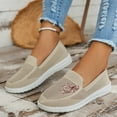 thumbnail image 5 of Sopiago Cute Sneakers Slip On Breathe Mesh Walking Shoes Women Fashion Sneakers Comfort Wedge Platform Loafers Beige,40, 5 of 6
