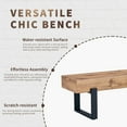 thumbnail image 4 of GZXS 59" Industrial Dining Bench w/ Thick MDF Wood Top & Metal Legs, Indoor Bench for Kitchen, Entryway Bedroom (Natural Wood Wash), 4 of 9