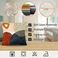 thumbnail image 4 of BR Juego de 4 fundas de cojín de lino con estampado geométrico para sofá, 45x45, almohadas decorativas para sofá, sala de estar, dormitorio, exterior, 4 of 5