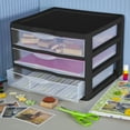 Sterilite, Wide 3 Drawer Unit, Black