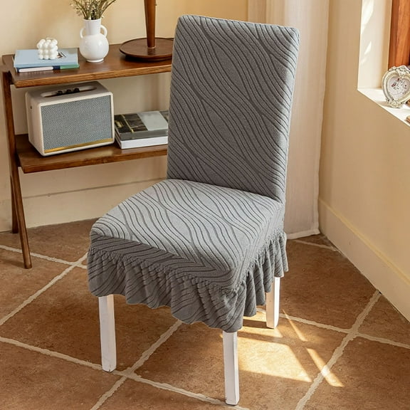 Elastic Chair Cover for Dining Room, Universal Fit Half Round Backrest Cushion Protector, Stretch Fabric Washable Cover, Easy to Clean Household Furniture