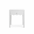 thumbnail image 3 of KAIFENG Minimalist White Curved Edge Nightstand Dual Storage Drawer And Lower Display Shelf, 3 of 6