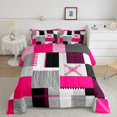 thumbnail image 2 of Erosebridal Geometric Stripe Bedding Twin Comforter Set,Rectangle Lines Down Comforter,Patchwork Decor,Reversible,Lightweight,2-Piece, 2 of 7