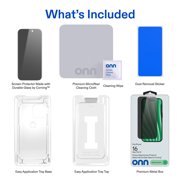 onn Privacy Glass Screen Protector for iPhone® 16, Made with Durable Glass by Corning™ for Ultimate Protection, Includes Easy Application Tray