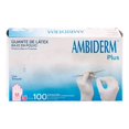 thumbnail image 3 of Guantes descartables Ambiderm Plus color rosa talla M látex con polvo x 100 unidades, 3 of 3