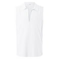 thumbnail image 4 of Glisme Tank Tops Men Relaxed Comfortable Retro Casual Solid Color Lapel Vest Stretch Tank Tops White, 4 of 4