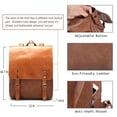 thumbnail image 3 of Mochila LXY Vintage de cuero vegano para mujeres y hombres, color marrón, 3 of 6
