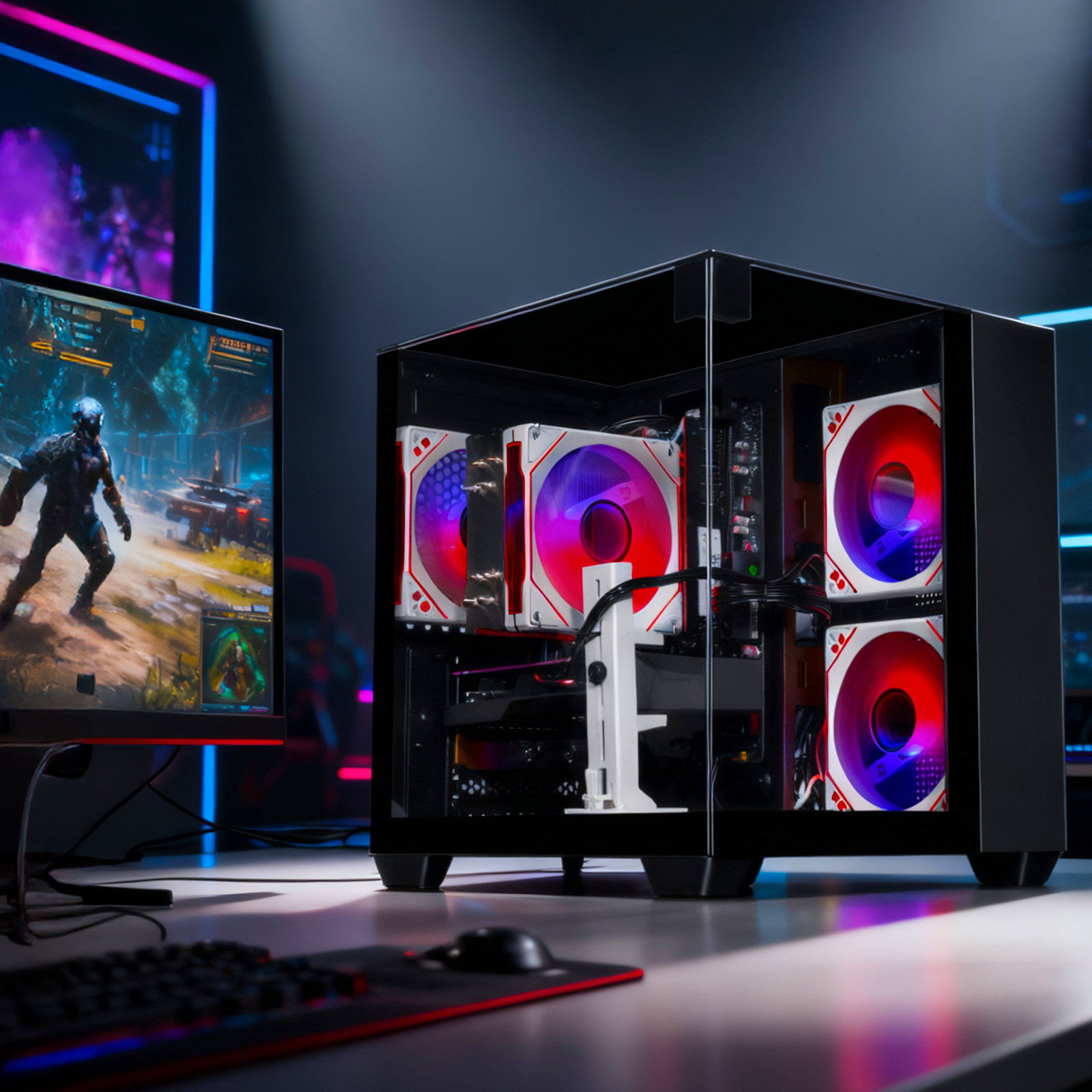 WIWB Gaming PC, Ryzen 5 5500, RX 6500 XT 4GB, 16GB DDR4, 1TB SSD, WiFi 6, 1080p Esports