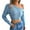 Blue, variant on Herrnalise Women's Knitted Crop Tops Fashion Casual Long Sleeve Off Shoulder Knit Round-Neck Sweater Vest Women