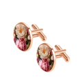 thumbnail image 2 of Peony Stainless Steel Men's Cufflinks for Dress Shirts – for Formal Occasions, 2 of 6