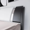 thumbnail image 4 of Bed frame with iron plate trim, faux leather upholstered platform bed with adjustable headboard and sturdy wooden slats My Lux Decor Round, 4 of 9