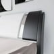 thumbnail image 4 of Bed frame with iron plate trim, faux leather upholstered platform bed with adjustable headboard and sturdy wooden slats My Lux Decor Round, 4 of 9