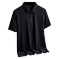 thumbnail image 2 of WREESH Men's Short Sleeve Solid Color Henley Shirt Made of Ice Silk a Cool and Refreshing Summer Top Black, 2 of 4