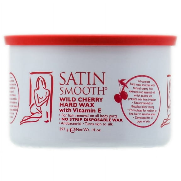 Satin Smooth Natural Pure and Simple Wax ( Wild Cherry Hard Wax With Vitamin E - 14 oz)