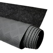 OMAC Rubber Truck Bed Liner Trunk Mat Floor Liner Alu. Look Chequered Black 118"x79"
