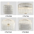 thumbnail image 5 of Unique Bargains Makeup Bag Cosmetic Travel Bag Case Woolen Large Makeup Bag Organizer Bag for Women Plaid Pattern White, 5 of 6