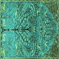 thumbnail image 1 of Ahgly Company Indoor Square Persian Turquoise Blue Traditional Area Rugs, 3' Square, 1 of 4