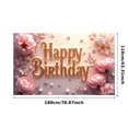 thumbnail image 6 of Pink Floral Themed Happy Birthday Banner Background Backdrop Party Supplies for Birthday Decoration Photography Props Party Decorations Birthday Party Setup Celebrations, 6 of 7