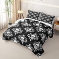 thumbnail image 3 of Homewish Hipple Halloween Skull Twin Quilt Set,Vintage Damask Twin Coverlet Set,2-Piece, 3 of 7
