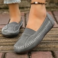 thumbnail image 4 of Viluyesy Womens Loafers Shoes, Soft Sole Shallow Comfort Slip On Faux Leather Casual Flats Dark Gray US6, 4 of 9
