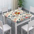 thumbnail image 3 of Pioneer Flower Floral Print Pattern Square Fitted Tablecloth with Elastic Edge,Square Table Cover,Washable Elastic Table Cover for Home Kitchen Party Decor 36"x36", 3 of 6