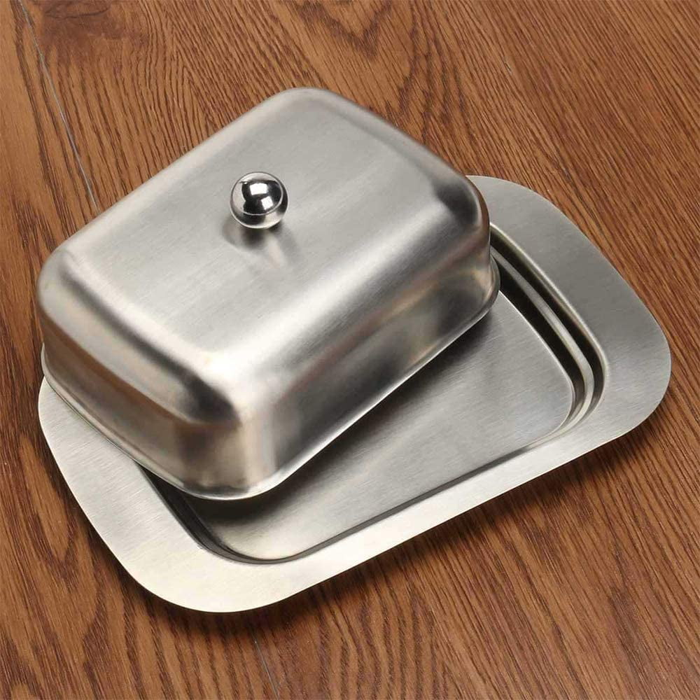 Metal butter dish with lid shop