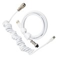 thumbnail image 3 of Gaming Keyboard Cable, Coiled Keyboard Cable  Free TPE One Piece Molding Retractable Stable Nylon Sturdy  for Mechanical Keyboard White, 3 of 7