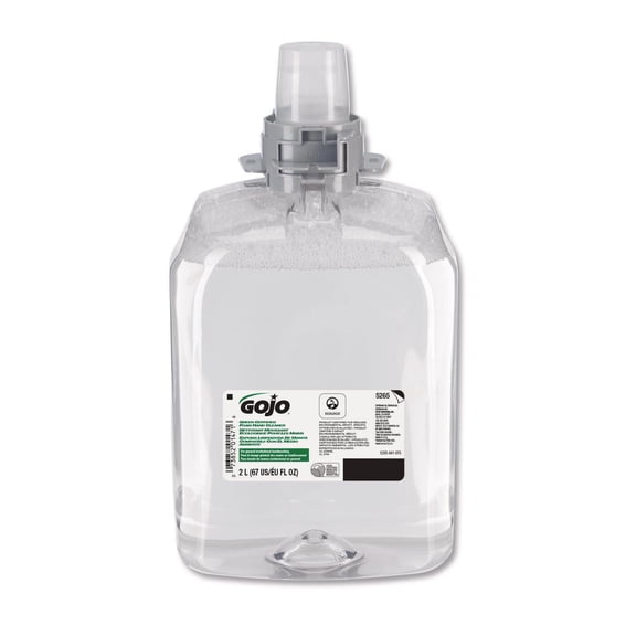 GOJO Green Certified Foam Hand Cleaner, Unscented, 2,000 mL Refill, 2/Carton