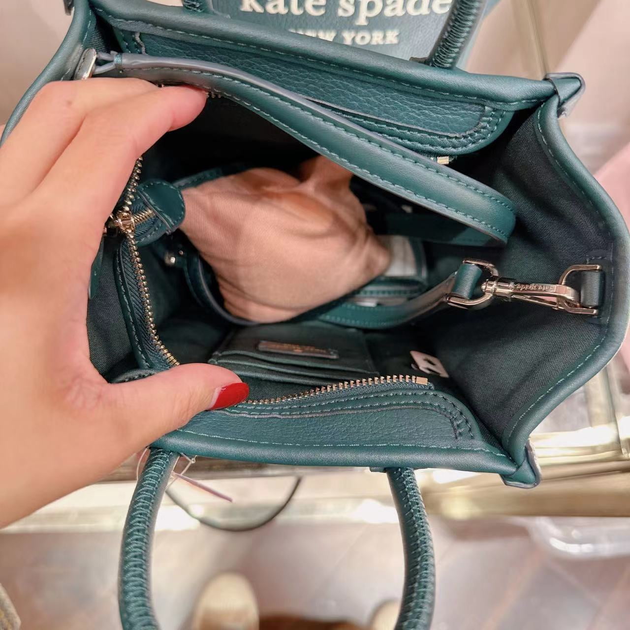 Kate Spade New York Women's Ella Mini Pebbled Leather Satchel Crossbody Handbag (Sapphire Multi)