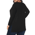thumbnail image 3 of Fancyglim Women Plus Size Tee Shirts Long Sleeve Top High Low Tunic(Black 1X), 3 of 7