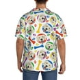 thumbnail image 3 of Rateoe Cartoon Labrador Retriever Pattern Men's Short Sleeve Classic Shirt, Casual Short-Sleeved Shirt, Lightweight Summer Shirt, Cuban Collar Shirt,Button-Front Shirt-Large, 3 of 5