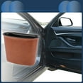 thumbnail image 2 of Unique Bargains Car Trash Can Hanging Car Door Faux Leather Plastic Trash Bin Khaki 1 Pcs, 2 of 6