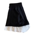 thumbnail image 5 of Only Moment Women's Summer Sweat Shorts Polyester,Spandex Shorts with Lace Trim Comfy Elastic Waist Drawstring Pocket Shorts Pants Shorts Black,S, 5 of 5