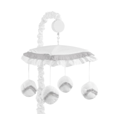 UPC: 0846480091127 | Boho Fringe White and Grey Musical Mobile by Sweet Jojo Designs
