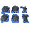 thumbnail image 4 of Almohadilla protectora de equipo de seguridad para niños, juego de protectores de rodilla, codo, muñeca, monopatín (azul), 6 uds., 4 of 8