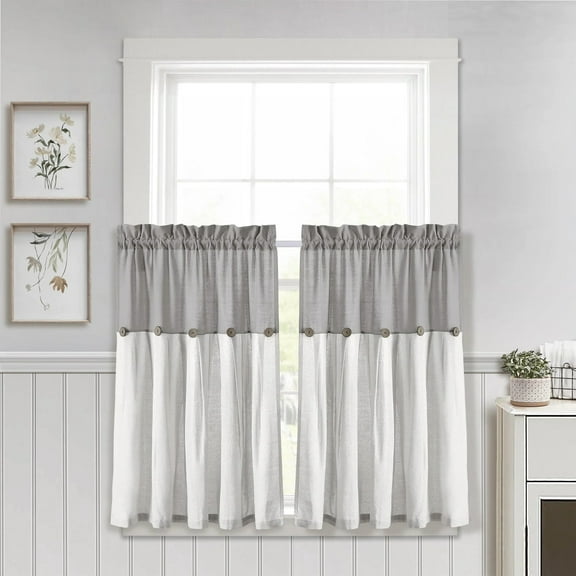 Lush Decor 2 Piece Light Filtering Curtain Set