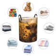 thumbnail image 4 of Fotbe Cute Cow Sunflower Field Cesto de Ropa con Asas, Cesto Impermeable de Gran Capacidad, Bolsa de Lavado para Dormitorio, Cesto de Ropa con Ruedas y Asas-Small, 4 of 6