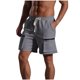thumbnail image 2 of pstuiky Pantalones cortos para hombre, Pantalones cortos casuales de moda para hombre, de color liso, con bolsillo y cintura elástica. Pantalones cortos de entrenamiento, 2 of 7