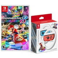 Mario Kart 8 Deluxe for Nintendo Switch + 2-Pack Joy-Con Wheel
