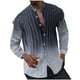 thumbnail image 2 of Blusa y camisa de manga larga con cuello alto para hombre, estilo informal, a rayas, con cuello alto, tipo cárdigan, camisa con botones, blusa de poliéster para hombre, 2 of 9