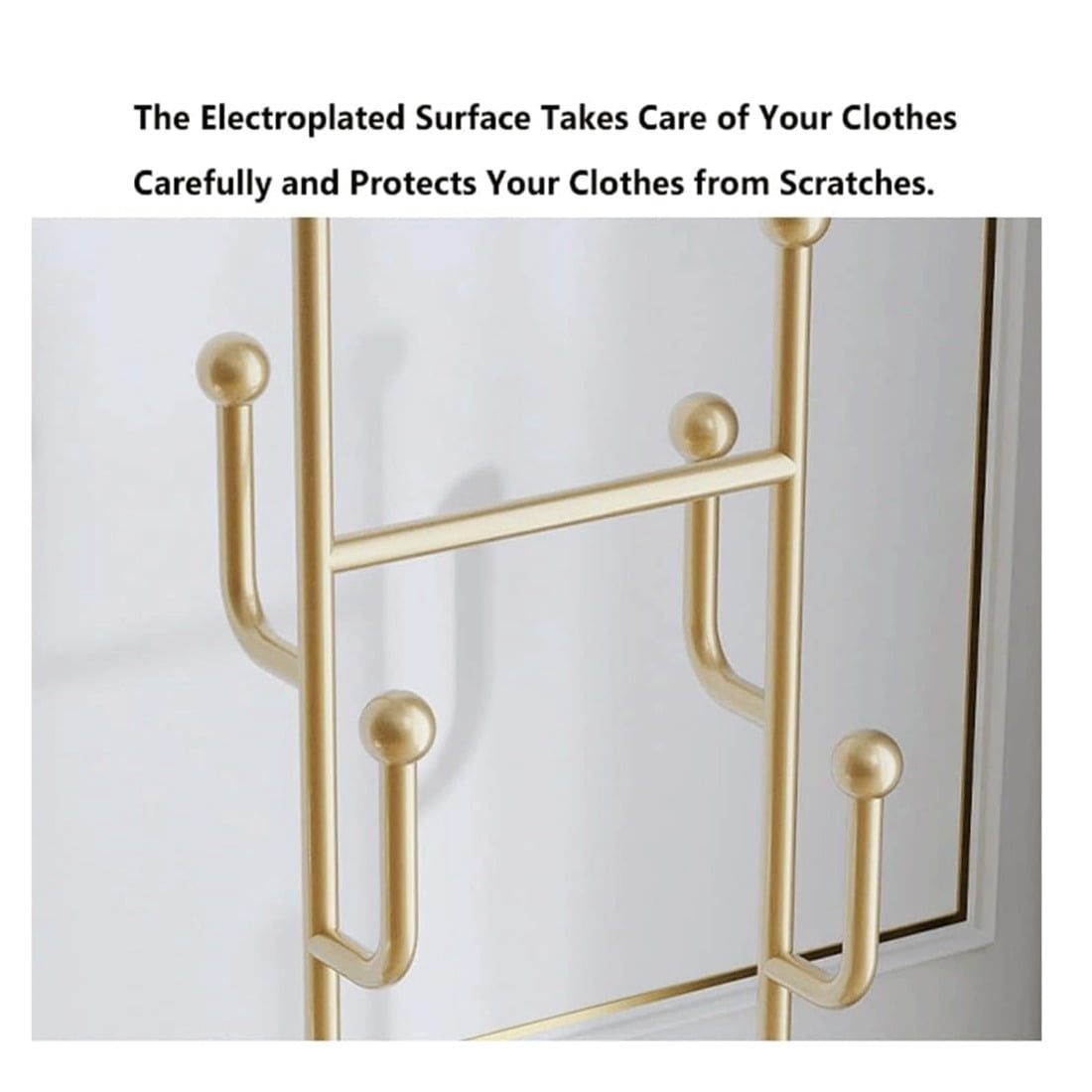 Clothing Rack, Golden Metal Freestanding Heavy Duty Clothes Rack with Marble Base, Multipurpose Garment Hanger for Bedroom, Hat, Scarf, Jacket