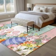 thumbnail image 4 of 6'x9' Area Rugs, Easter Indoor Outdoor Area Rug for Living Room Bedroom, Spring Rabbit Ears Foot Eggs Floral Wooden Grain Washable Bathroom Rugs Kitchen Floor Carpet Mats Home Decor Aesthetic, 4 of 8