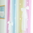 thumbnail image 2 of Psoiuetr Blackout Gradient Ombre Curtains for Kids Girls Bedroom Living Room Decor Rainbow Double Layers Star Cut Out Stripe Pink Yellow Grommet Window Curtains,52"x63",1 Panel, 2 of 8