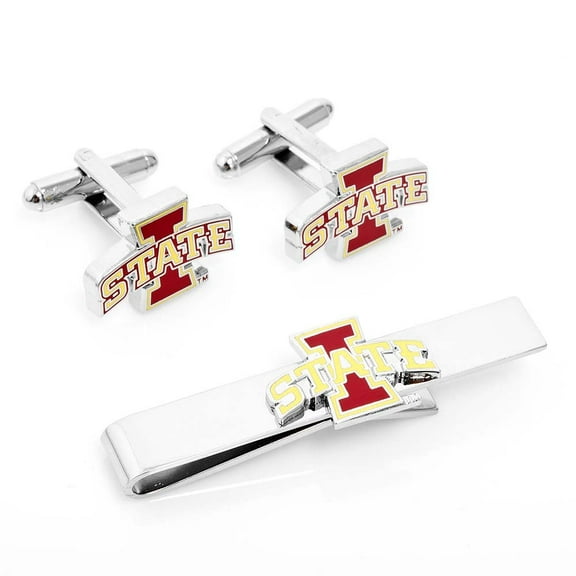 Men's Cardinal Iowa State Cyclones Cufflinks and Tie Bar Gift Set