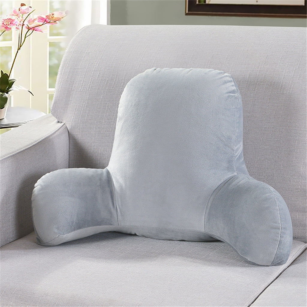 New Best Big Backrest Reading Bed Rest Pillow With Arms Plush Memory Foam Fill 