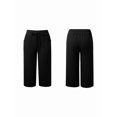 thumbnail image 2 of Women Wide Leg Pants Summer High Waisted Pants Drawstring Casual Trousers with Pockets Black XXXL, 2 of 6