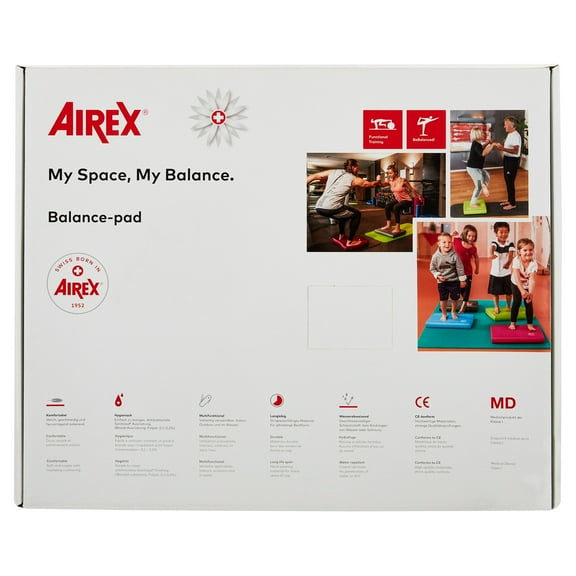 Airex Balance Pad - Exercise Foam Pad Physical Therapy, Workout, Plank, Yoga, Pilates, Stretching, Balancing Stability Mat, Kneeling Cushion, Mobility Strength Trainer for Knee, Ankle - Elite, Blue
