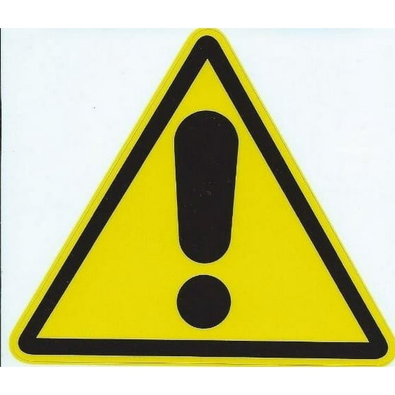 4.5in x 4in Warning Exclamation Sign Decal Sticker Business Signs Decals Stickers