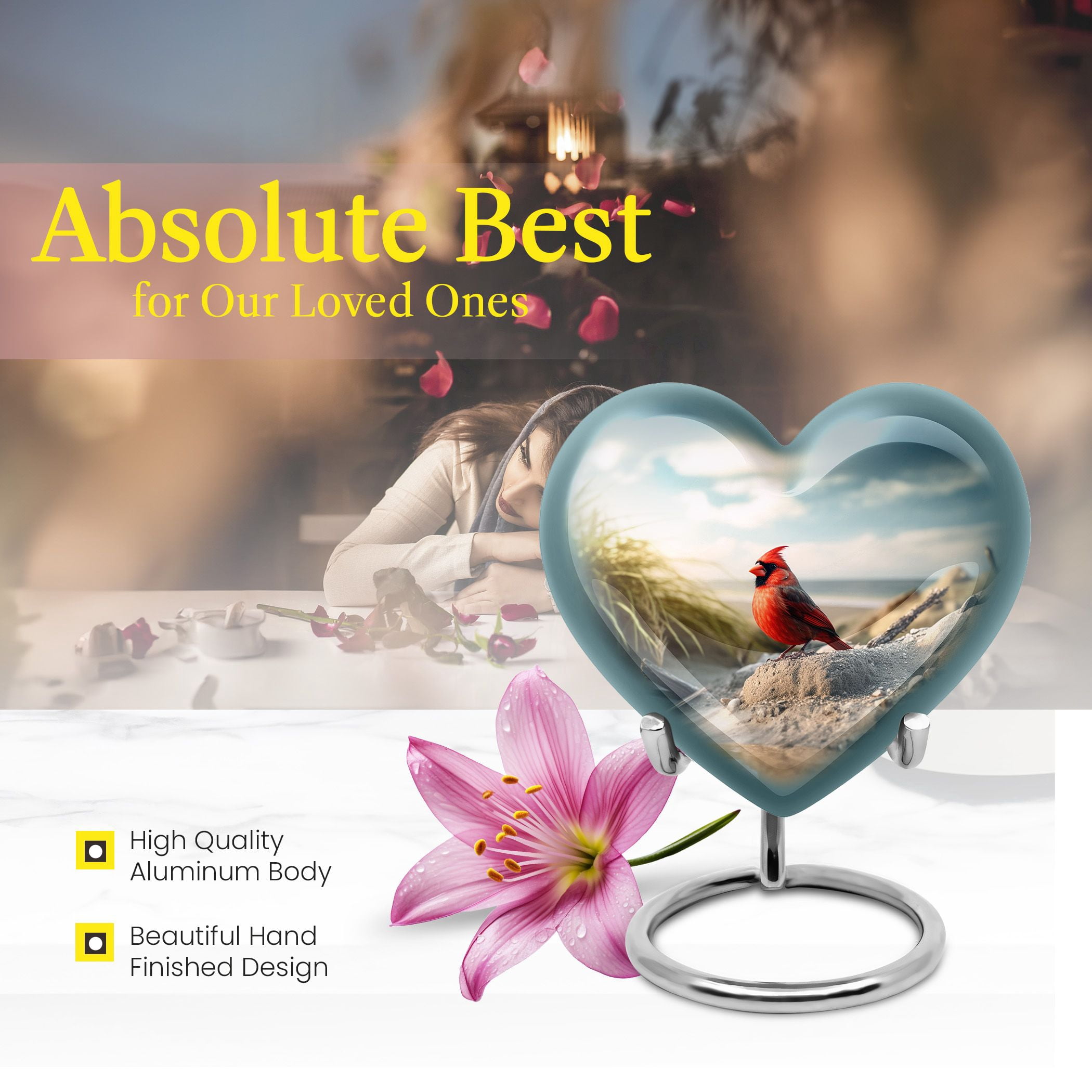 Aurora Borealis Urn, Small Urn, Urns For Human Ashes Adult Female, Cremation Urn, Keepsake Urn For Ashes Adult Male, Memorial Urns For Human Ashes, Mini Decorative Urn For Mom Ash, Heart Urn 3inch,2pc